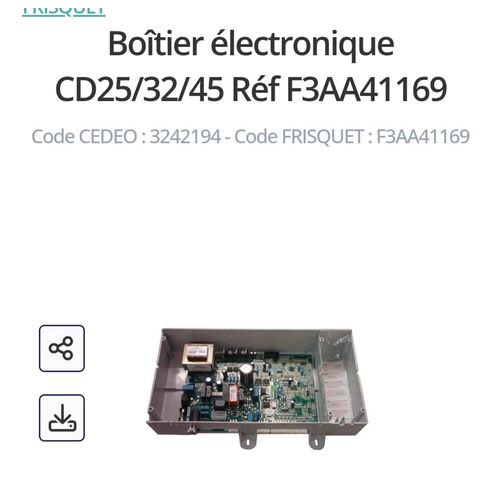 FRISQUET Botier lectronique CD25/32/45 Rf F3AA41169
