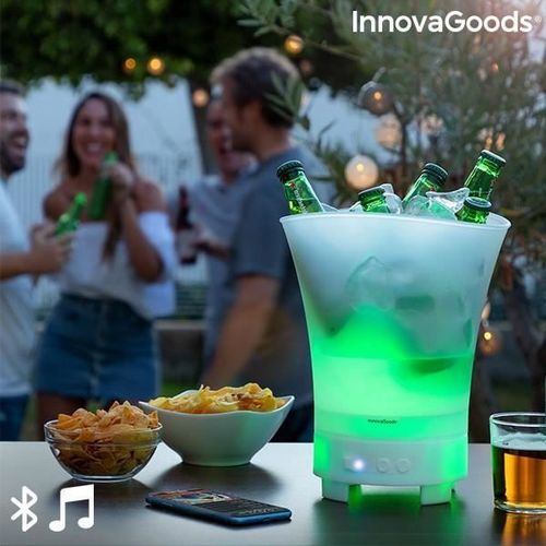 Seau  Glaons Glace  Lumire Led Avec Haut-Parleur Rechargeable Pour Bouteille