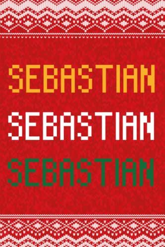 Sebastian: Personalized Writing Journal For Men Christmas Themed, Multi Colored (Custom Name Journal, Blank Journal, Write In Notebook, Knitted Pattern) Of Size 6x9 100 Pages For Sebastian   de Publishing By Lucas, Name Personalized  Format Broch 
