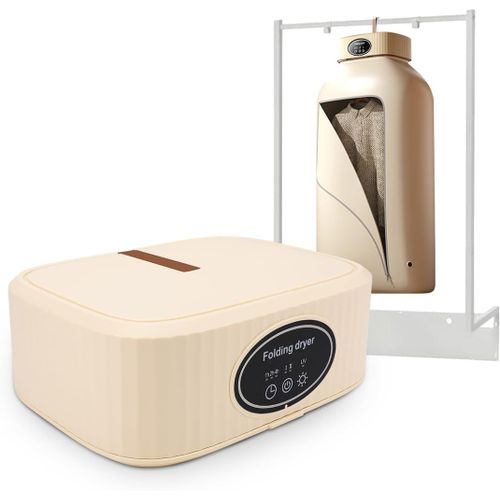 Sche-Linge lectrique Portable - Pliable  2 Vitesses - Pour Penderie - Schoir  Air Chaud - Mini Sche-Linge - Schage Rapide - Fonction Minuterie - Charge Maximale : 10 Kg