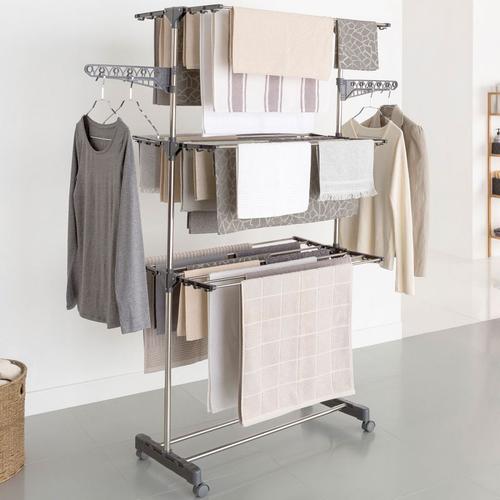 Schoir  Linge Inox Maxima Gris tendoir Pliable Hauteur 145 Cm