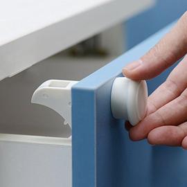 IPOTCH 10pcs Sécurité Bébé Placard Bloque Porte Sécurité Enfant Tiroir Verrous Cabinet Réfrigérateur Blanc 