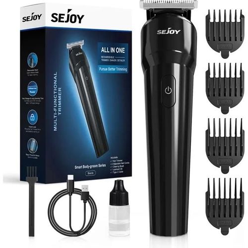 Sejoy Tondeuse Barbe Et Cheveux Electrique Professionnelle Avec Ecran Led Sans Fil Rechargeable, 4 Guide De Coupe Pour Enfant Adulte