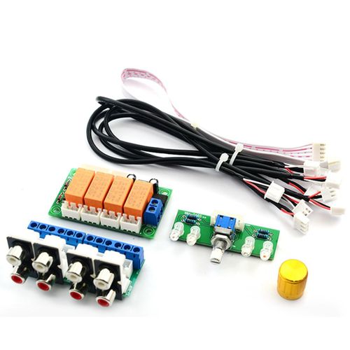 Slecteur de Signal d'entre Audio, relais  4 voies, commutation RCA, panneau de slection d'entre Audio de commutation rotative
