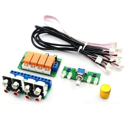 Slecteur de Signal d'entre Audio, relais  4 voies, commutation RCA, panneau de slection d'entre Audio de commutation rotative pour amplificateurs
