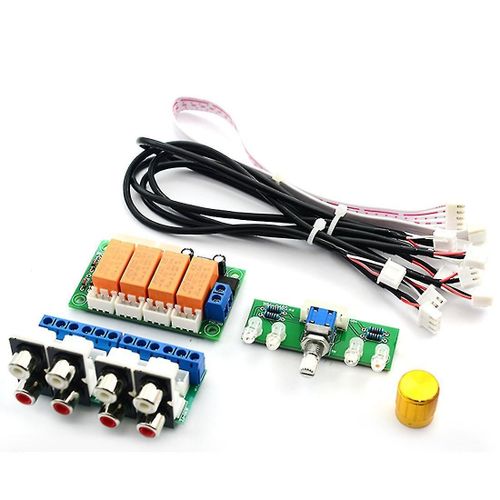 Slecteur de signal dentre audio relais 4 voies Commutation dentre audio RCA Carte de slection dentre audio de commutateur rotatif
