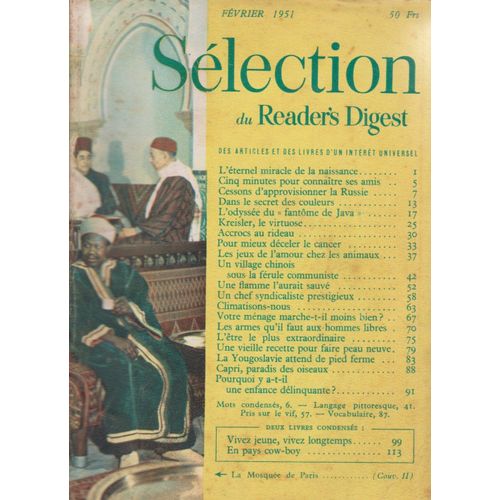 Selection Du Reader S Digest Fevrier 1951 . L Odyssee Du Fantome De Java . Fritz Reisle. Gompers