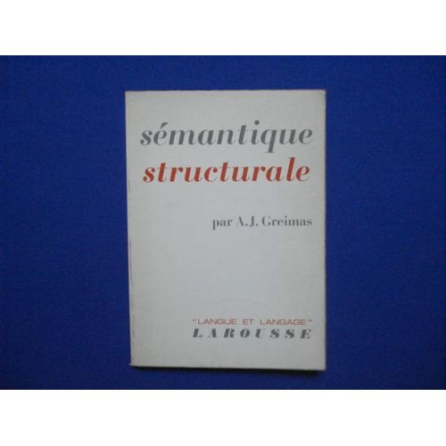 Smantique Structurale.  Recherche De Mthode.   de Greimas Algirdas Julien  Format Broch 