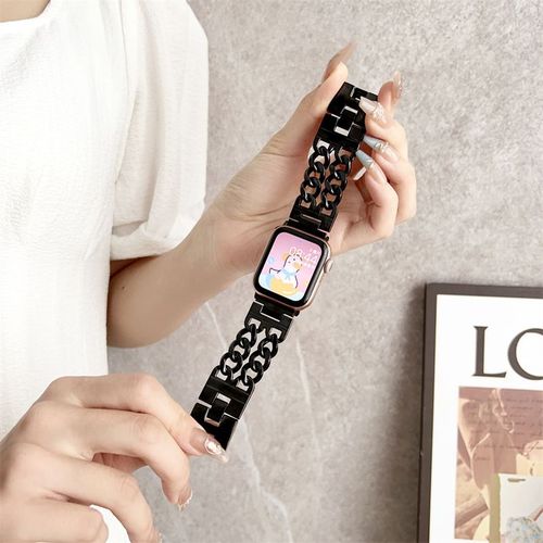 Sensation Haut De Gamme Adapte  La Montre Apple 8 Style Classique Iwatch987 Bracelet En Acier Inoxydable Double Chane Dore-Double Range En Acier Inoxydable - Noir - 38 Mm/40 Mm/41 Mm