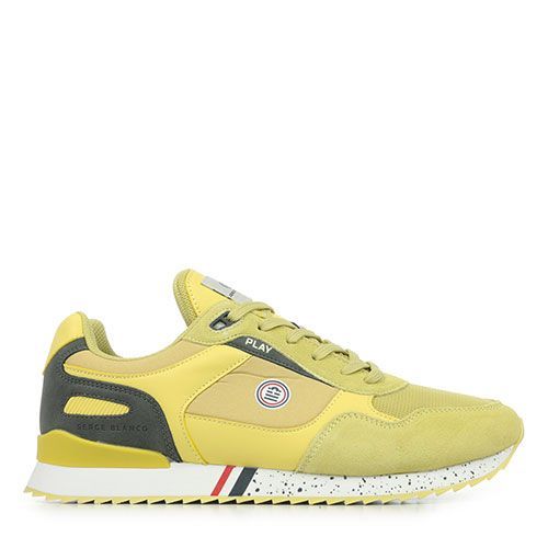 Serge Blanco - Baskets Basses Daim Mesh Logo - Jaune - 41