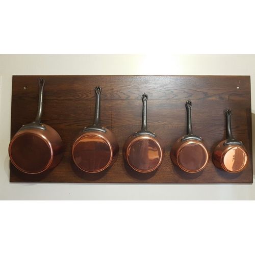 Série de 5 casseroles en cuivre étamé estampillées "Chomette Favor » Rakuten