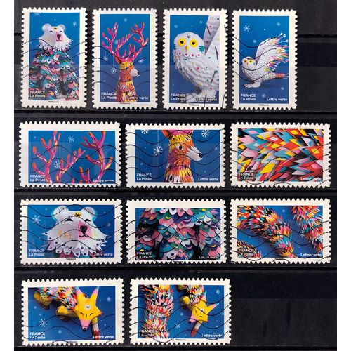 Srie Voeux 2019 - Animaux Fantastiques En Papier - Trs Jolis N 1789 1790 1791 1792 1793 1794 1795 1796 1797 1798 1799 1800 Obl - France Anne 2019 - Brn83 - N33572
