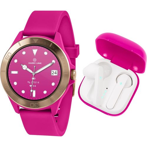 Series 7 Montre Intelligente Avec Bracelet En Silicone Rose Avec Couteurs Sans Fil Rose