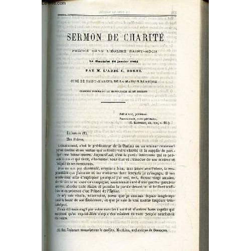 Sermon De Charit Prech Dans L'eglise St-Roch Le Dimanche 24 Janvier 1864 / La Communion Pascale A Notre-Dame / Une Reponse Populaire A. M.Renan.   de ABBE BOREL C. / COLLECTIF