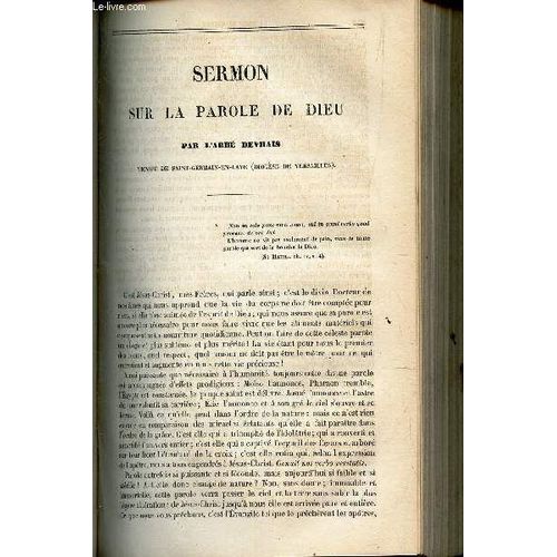 Sermon Sur La Parole De Dieu / Instruction Pour Le 1er Dimanche Aprs Paques / Instruction Pour Le 2e Dimanche Apres Paques Sur L'omission Du Devoir Pascal.   de ABBE DEVRAIN / ABB SABATY