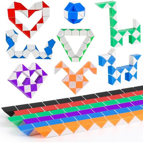 Serpent Magique, 30 Pices 24 Blocs Mini Magic Snakes Puzzle Cubes,3D Twist Puzzle,Cadeau invit Anniversaire pour Enfant,Casse Tete Enfant,Mini Magic Snake Cube,pour Enfants et Adultes.[Y891]