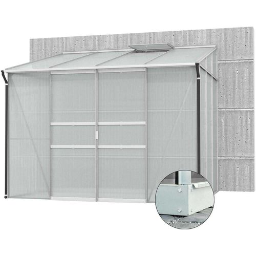 Serre De Jardin En Polycarbonate 4 Mm Et Aluminium Anodis Avec Embase Ida 201.4 X 262.10 X 220.8 Cm