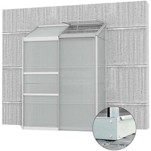 Serre De Jardin En Polycarbonate 4 Mm Et Aluminium Anodis Avec Embase Ida 66.8 X 130.6 X 182.30 Cm