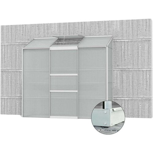 Serre De Jardin En Polycarbonate 4 Mm Et Aluminium Anodis Avec Embase Ida 68.8 X 192.80 X 182.30 Cm