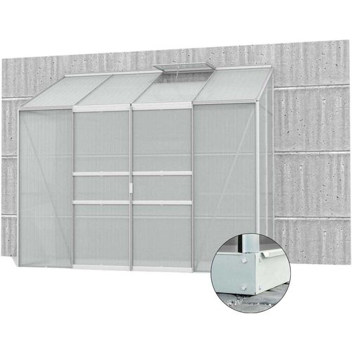 Serre De Jardin En Polycarbonate 6 Mm Et Aluminium Anodis Avec Embase Ida 201.40 X 262.10 X 220.80 Cm