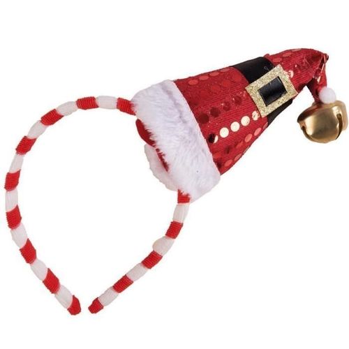 Serre-Tte Bonnet De Nol Avec Grelots Et Sequins - Ptit Clown - Ref/22375 - Rouge Multicolore