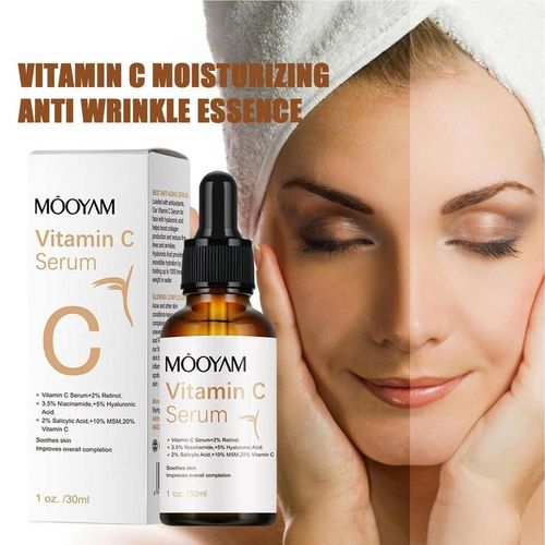 Srum Dissolvant De Taches Fonces  La Vitamine C, Essence Pour Le Visage, Anti-Vieillissement, Hydratant, Rparation Et Hydratation De La Peau Endommage, Estompe Les Ridules