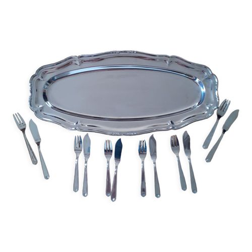Service  Poisson Guy Degrenne Made In France Argent