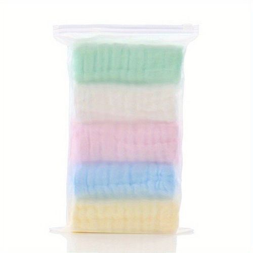 Serviette Carre En Gaze De Coton Pur,5 Pices De Six Couches,Serviette De Salive 25x25cm - Type Mixture 5 Pieces #A