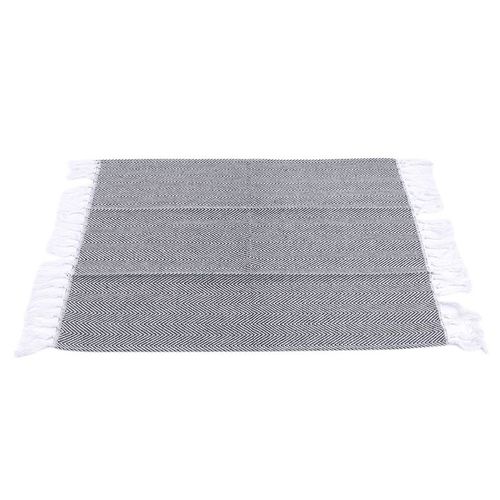 Serviette De Cuisine Avec Pompon Fait  La Main, Fil De Coton Teint, Chiffon De Nettoyage, Multi-Th