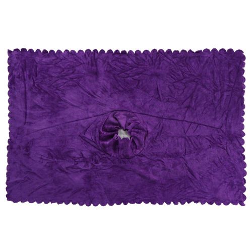 Serviette De Lit De Salon De Beaute De Couleur Unie Avec Trou Ouvert, Serviette Douce Non Pelucheuse, Couverture Violet Raisin