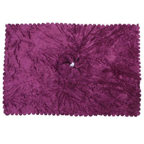Serviette De Lit De Salon De Beaute De Couleur Unie Avec Trou Ouvert, Serviette Douce Non Pelucheuse, Couverture Violette
