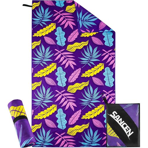 Serviette De Plage Xxl 90180 Cm, Grande Serviette En Microfibre  Schage Rapide, Serviette De Bain Sans Sable, Couverture De Plage Pour Femmes (Violet)[Gra10284]