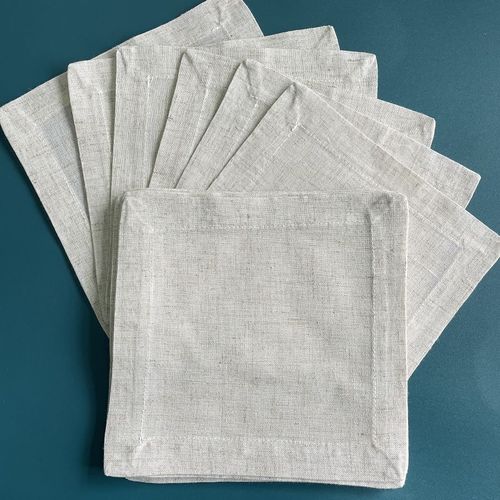 Serviette De Table Blanche En Lin Et Coton,12 Pices,Pour Cocktail,Mariage,Fte