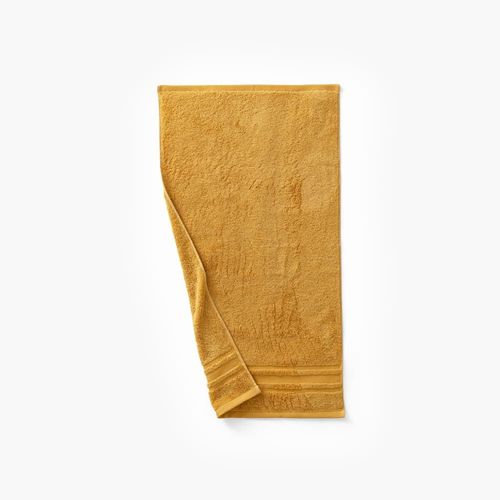 Serviette De Toilette Coton Uni Bouclette Jaune 50 X 90 Cm