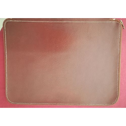 Serviette Inconnu Serviette Souple Porte-Documents Grand Format (Cuir Fauve, Fermeture clair) Cuir Marron