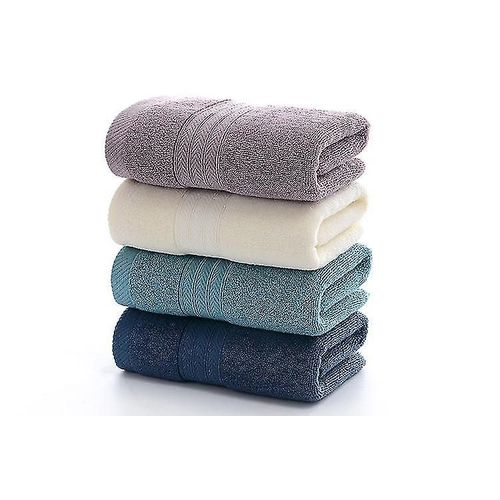 Serviettes (34*74 Cm)-Serviettes De Piscine 100% Coton Fil  Anneaux, Serviettes De Bain Douces  Schage Rapide (4-Violet + Bleu + Vert