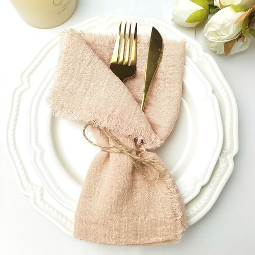 Serviettes De Cuisine En Gaze De Coton 32x32cm,Style Rtro Bavure,Rustique,Pour Salle  Manger,En Lin,Pour Fte De Mariage,Dcor De Table,6 Pices