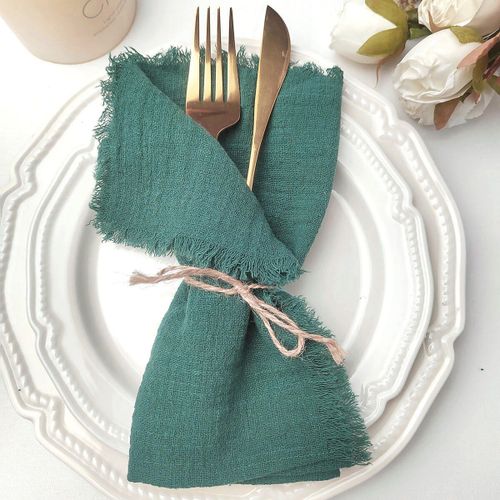 Serviettes De Cuisine En Gaze De Coton 32x32cm,Style Rtro Bavure,Rustique,Pour Salle  Manger,En Lin,Pour Fte De Mariage,Dcor De Table,6 Pices