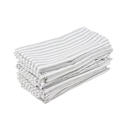 Serviettes De Table En Lin Et Coton  Rayures Unies,Lot De 12 (17x17 Pouces),Pour vnements Et Usage Domestique