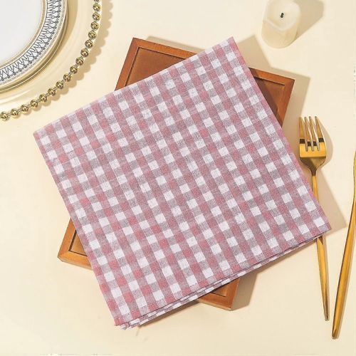 Serviettes De Table Roses, Usage Quotidien, Serviettes  Carreaux En Coton De Buffle De Qualit Suprieure Parfaites Pour Les Ftes, Les Dners, Les Mariages, Les Serviettes De Table De Nol De Cockta