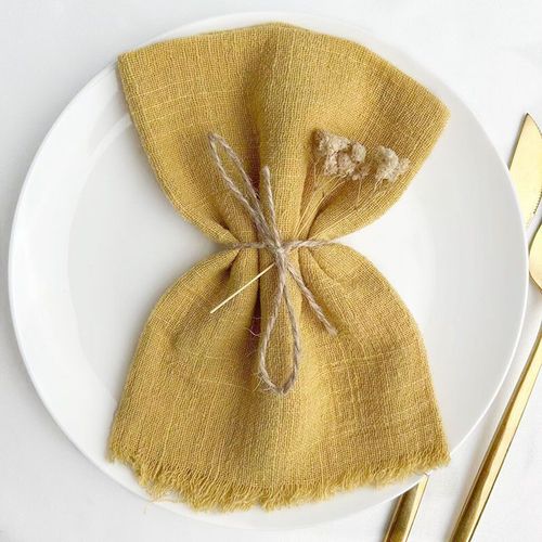 Serviettes De Table Rustiques En Gaze De Coton,lgantes Et Douces,Rtro,Bavure De Grillade,Lin Pour Ixde Mariage,Dcor De Salle  Manger,20 Pices