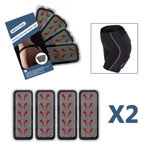 Set 2 lectrodes Rechange 8 Coussinets Hydroge Compatible Avec Bottom Toner Et System-Mini Slendertone