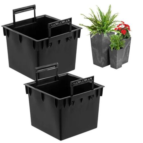Set 2x Noir 22 L Insert Carr Avec Cache-Pot Prosperplast H 55 Cm