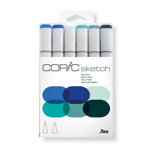Set Copic Sketch Marqueurs Manga 6 Couleurs Ciel Et Mer - Copic