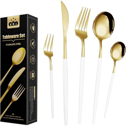 Set Couverts De 6 Personnes Table Dors Mnagre 30 Pices Ensemble De Table Couverts Inox Or Couvert Dor Comprend Des Cout[79]