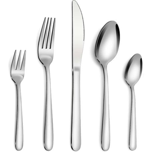 Set Couverts De Table 6 Personnes, 30 Pices De Couverts En Acier Inoxydable, Comprend Des Couteaux/Fourchettes/Cuillres, C[128]