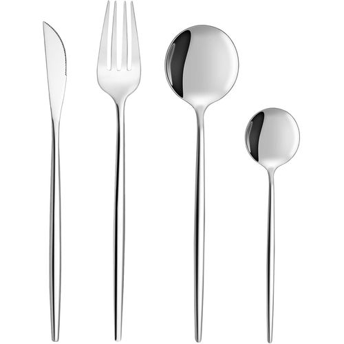 Set Couverts De Table 6 Personnes, Ensemble De Couverts Inox 24 Pices, Comprend Des Couteaux/Fourchettes/Cuillres, Fini Ma[31]