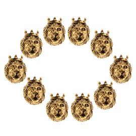 freneci 20 Pcs Argent Or Lion Tête Spacer Perles Bracelet Charmes Pendentif Bijoux DIY 