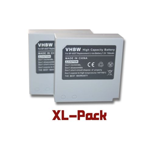 Set de 2 batteries 700mAh pour camscope Samsung VP-MX10A, VP-MX10AH, VP-MX10AU, SMX-F30, F33, F34, SC-HMX10, SC-HMX10A remplace BP-85ST