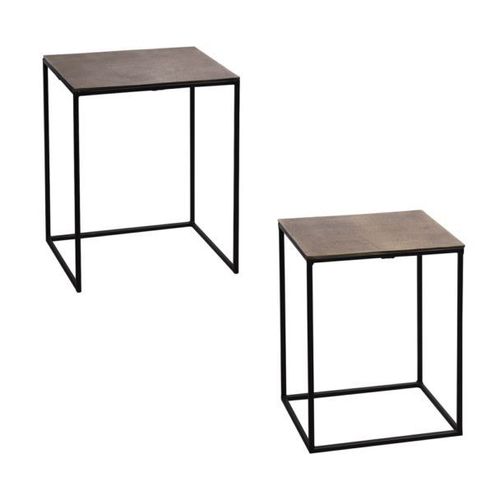Set De 2 Bouts De Canaps Rectangulaire Or